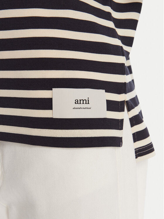 AMI Paris T-Shirt UTS056.JE0121 Tmavomodrá Relaxed Fit
