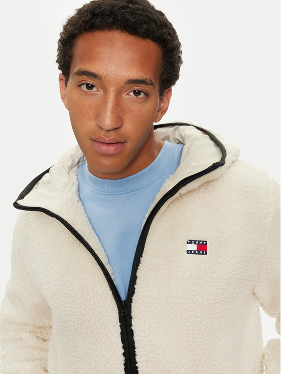 Tommy Jeans Tommy Jeans Demisezoninė striukė Teddy DM0DM19224 Écru Regular Fit