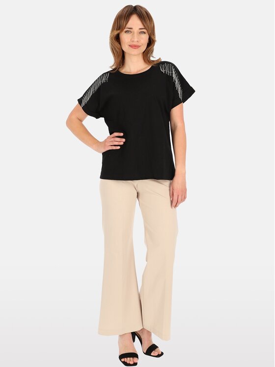 Perso Perso T-Shirt TCE240011F Černá Regular Fit