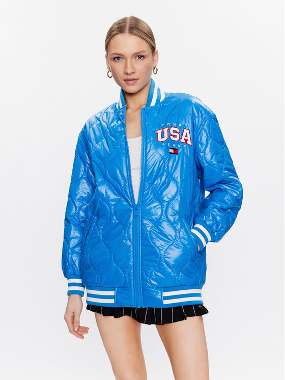 Tommy Jeans Bundy bomber DW0DW15335 Modrá Oversize