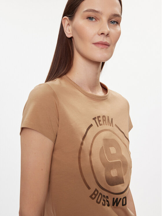 BOSS Boss T-särk 50514738 Beež Regular Fit