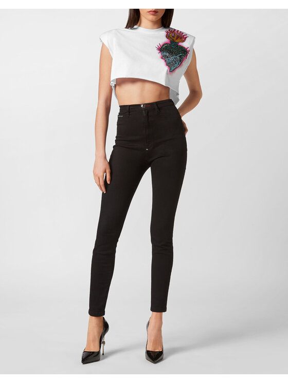 PHILIPP PLEIN PHILIPP PLEIN Tank top 2587 Bílá Skin Tight Fit