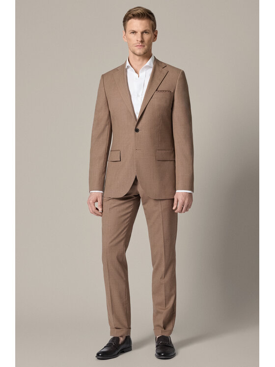 Lancerto Lancerto Garnitur Getafe GA073126000010 Brązowy Slim Fit