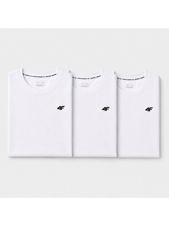 4F 4F T-Shirt Z-TTSHM3341-3-O Biały Regular Fit