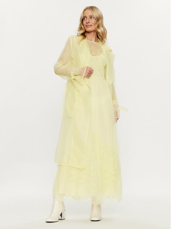 TWINSET Rochie de zi 232TP2101 Galben Regular Fit