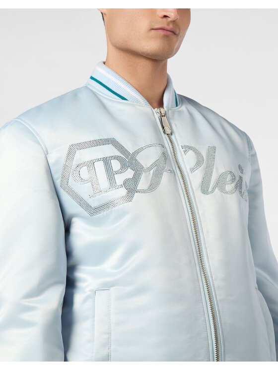 PHILIPP PLEIN PHILIPP PLEIN Kurtka bomber 24315 Niebieski jasny Regular Fit