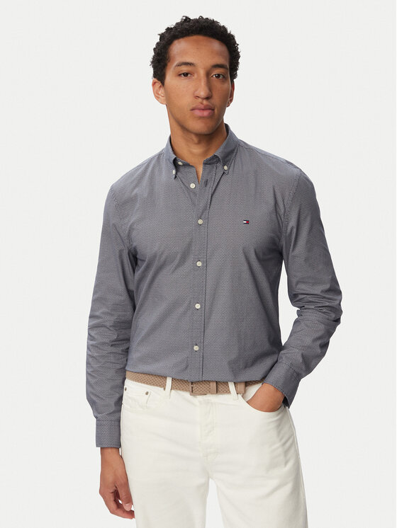 Tommy Hilfiger Cămașă Flex MW0MW43317 Gri Regular Fit