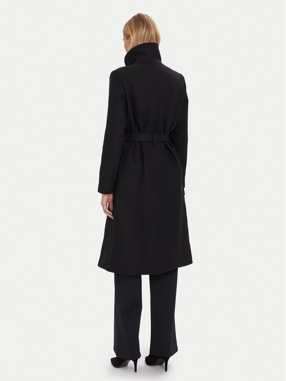 Morgan Morgan Płaszcz wełniany 242-GALOUA Czarny Regular Fit