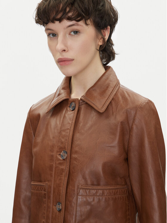Pepe Jeans Pepe Jeans Odinė striukė Hillary PL402542 Ruda Regular Fit