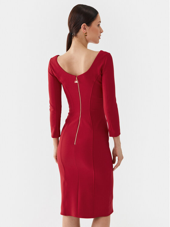 Elisabetta Franchi Elisabetta Franchi Cocktail obleka AB-415-36E2-V400 Rdeča Regular Fit