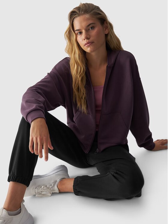 4F 4F Mikina 4FWAW24TSWSF1341-50S Fialová Regular Fit