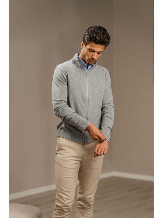 TeeShoppen TeeShoppen Sweter 'Basic Collection' Szary Regular Fit