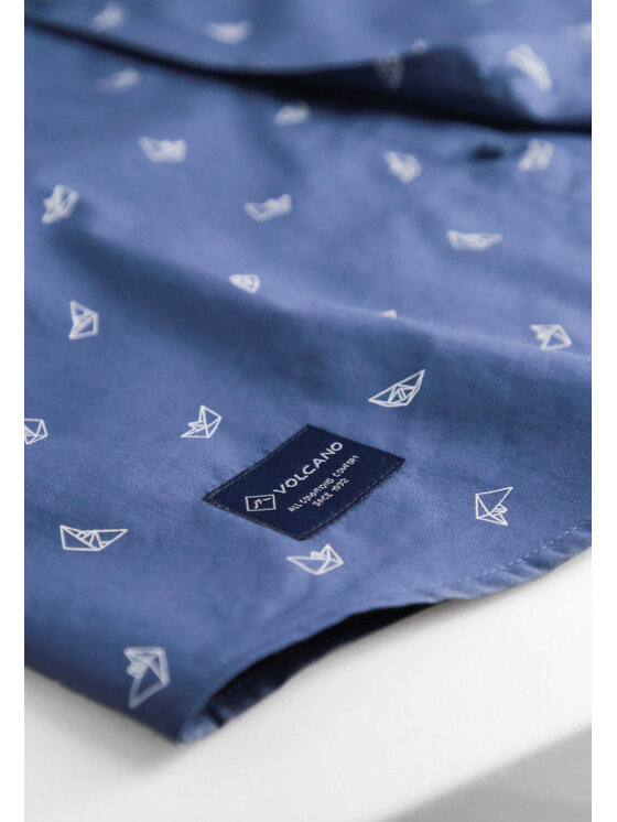 Volcano Volcano Koszula K-NANTES Niebieski Slim Fit