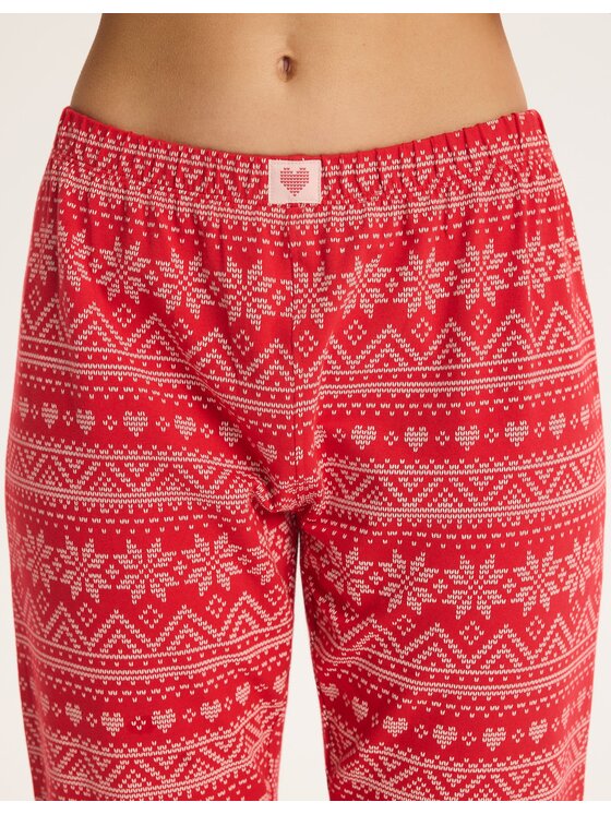 Esotiq Esotiq Pyžamo 46160 Červená Regular Fit