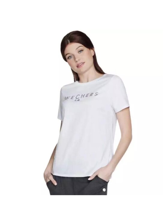 Skechers Skechers T-Shirt TS40-WHT Biały Regular Fit