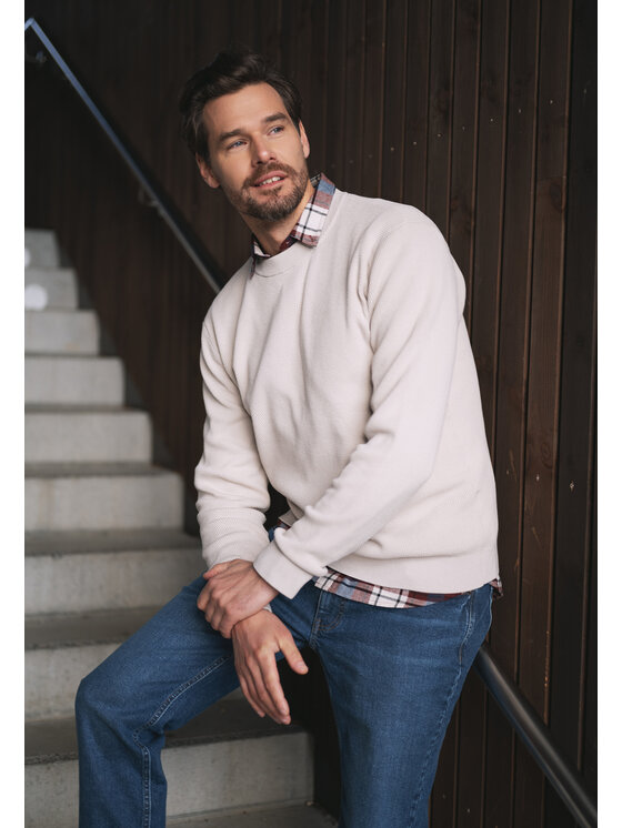 Volcano Volcano Sweter S-HERO Beżowy Regular Fit