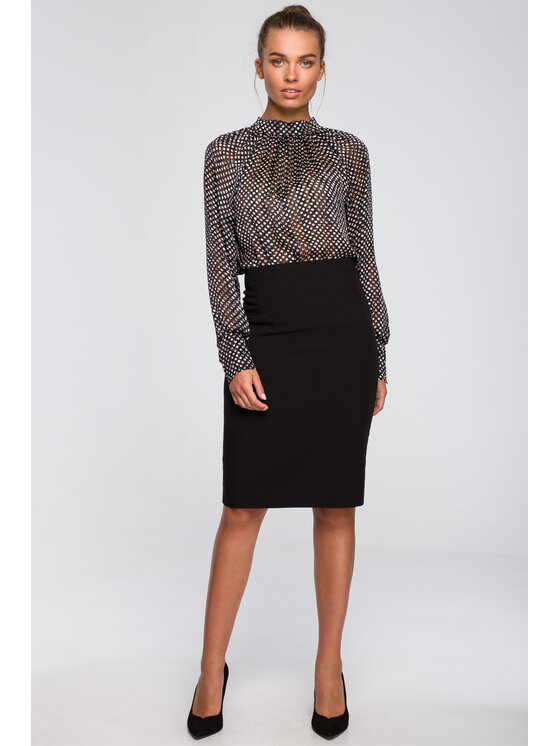 Stylove Stylove Bluzka S235 Czarny Regular Fit