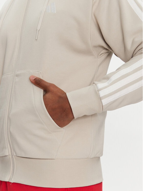 adidas adidas Džemperis ar kapuci Essentials 3-Stripes JE6340 Bēšs Regular Fit