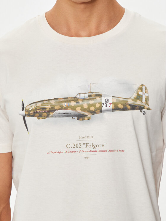 Aeronautica Militare Aeronautica Militare Marškinėliai 241TS2256J607 Balta Regular Fit