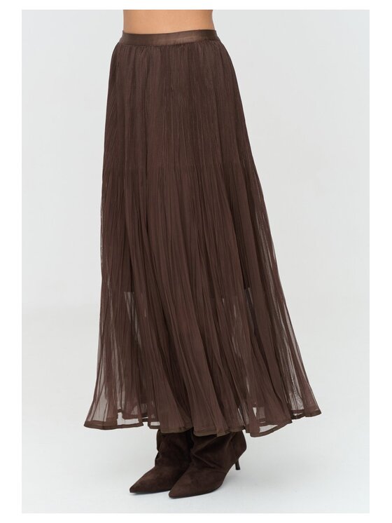 Makadamia Makadamia Spódnica maxi C89 Brązowy Loose Fit