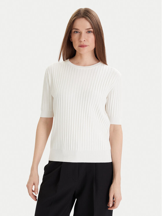 Tatuum Pulover Bazo T2501.046 Écru Regular Fit