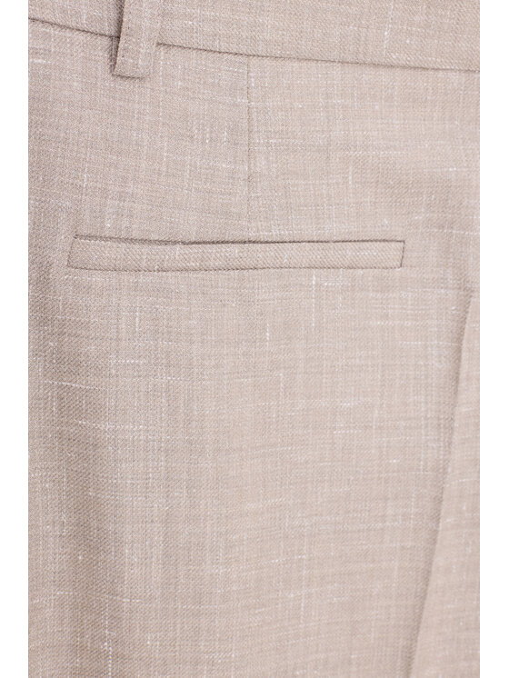 Epuzer Epuzer Spodnie materiałowe Loose wool Beżowy Loose Leg