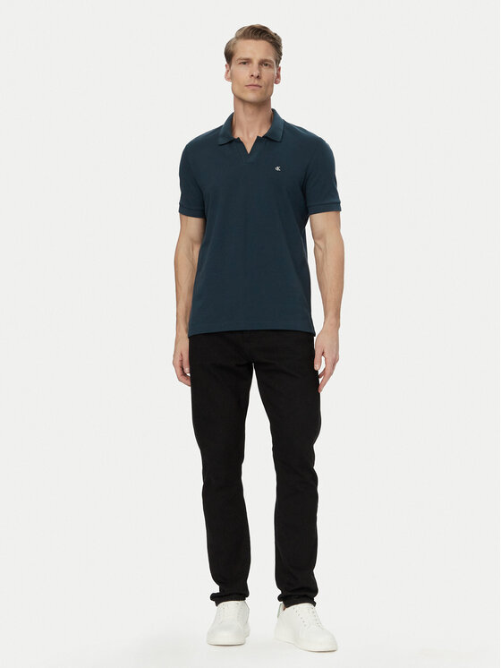 Calvin Klein Jeans Calvin Klein Jeans Тениска с яка и копчета LV04RF215G Тъмносин Regular Fit