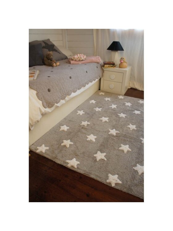 Lorena Canals Lorena Canals Dywan dziecięcy Dywan Bawełniany Grey Stars White 120x160 cm Szary