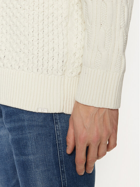 Tom Tailor Denim Tom Tailor Denim Sweter 1044433 Écru Relaxed Fit