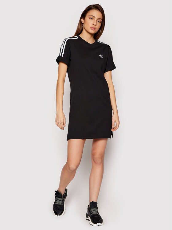 Abito adicolor classics roll-up sleeve tee nero adidas corto con spacchetti  - ADIDAS - Pavidas