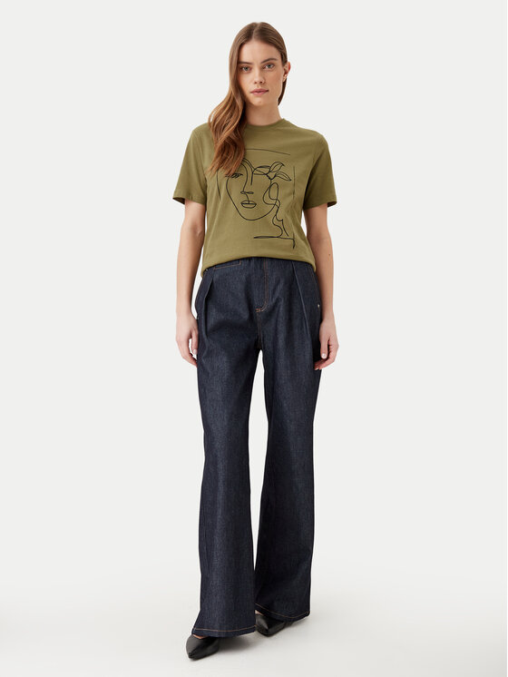 Vila Vila T-Shirt Sybilla 14103247 Zielony Regular Fit