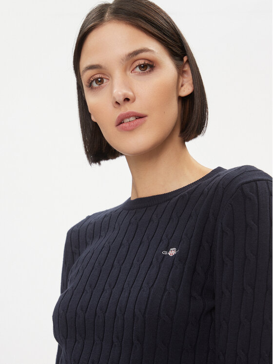 Gant Gant Sweter 4800100 Granatowy Slim Fit