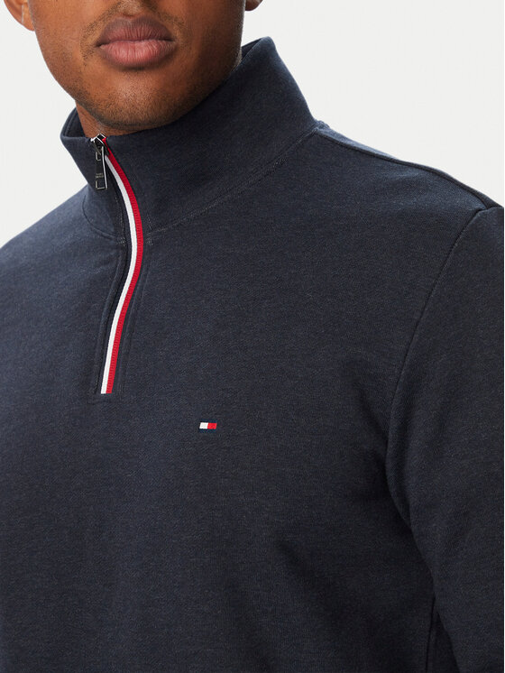 Tommy Hilfiger Tommy Hilfiger Majica dugih rukava Tipping Terry MW0MW44943 Tamnoplava Regular Fit