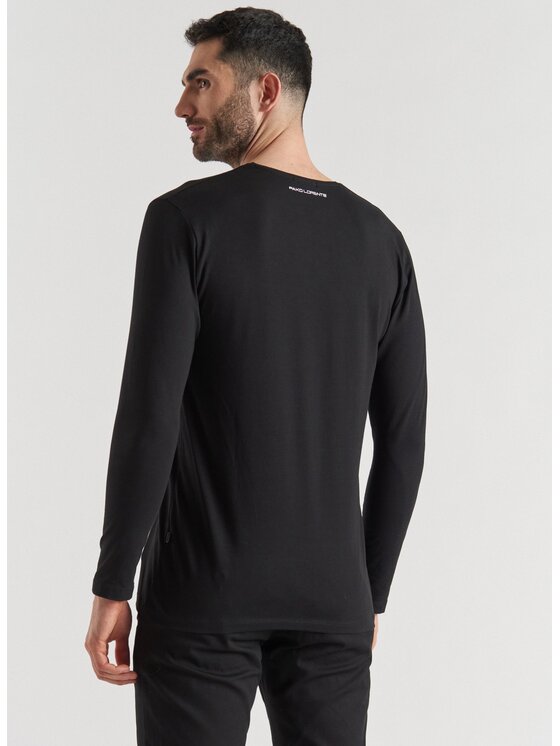 Pako Lorente Pako Lorente Longsleeve P000B-TL-006 Czarny Slim Fit