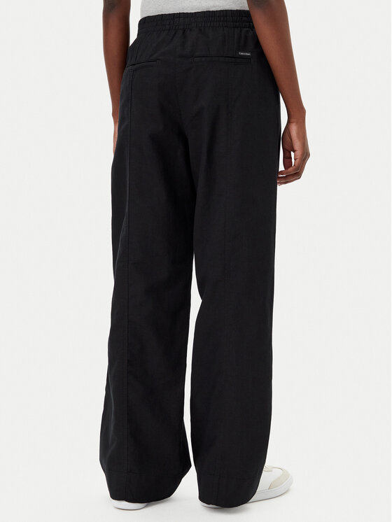 Calvin Klein Jeans Calvin Klein Jeans Kalhoty z materiálu J20J225340 Černá Relaxed Fit