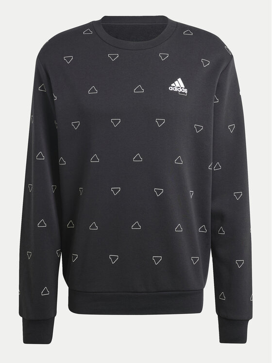 adidas Felpa Seasonal Essentials Monogram Graphic IS1828 Nero Regular Fit