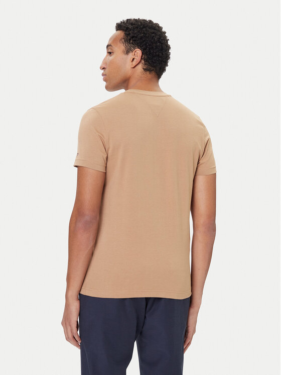 Tommy Hilfiger Tommy Hilfiger Тишърт Logo MW0MW11797 Бежов Slim Fit