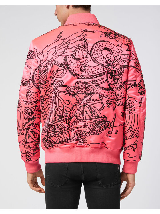 PHILIPP PLEIN PHILIPP PLEIN Kurtka bomber 3559 Różowy Regular Fit