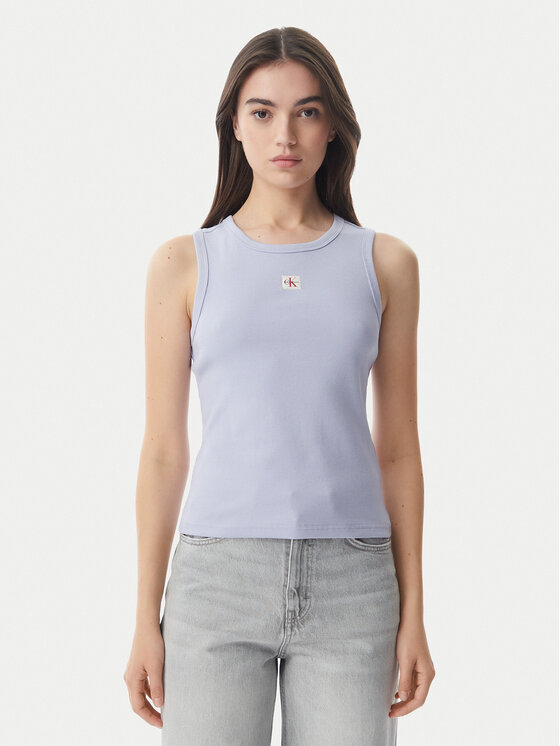 Calvin Klein Jeans Felső LV047C201G Világoskék Slim Fit