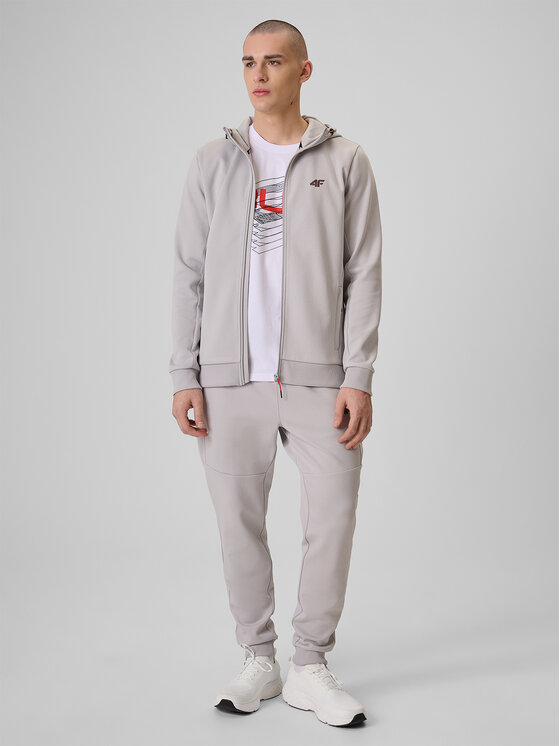 4F 4F Bluza MONOCHROME MOVEMENT Szary jasny Regular Fit