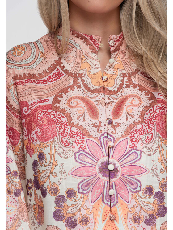 Ombre Ombre Koszula OW-SH-E0062 Żółty Loose Fit