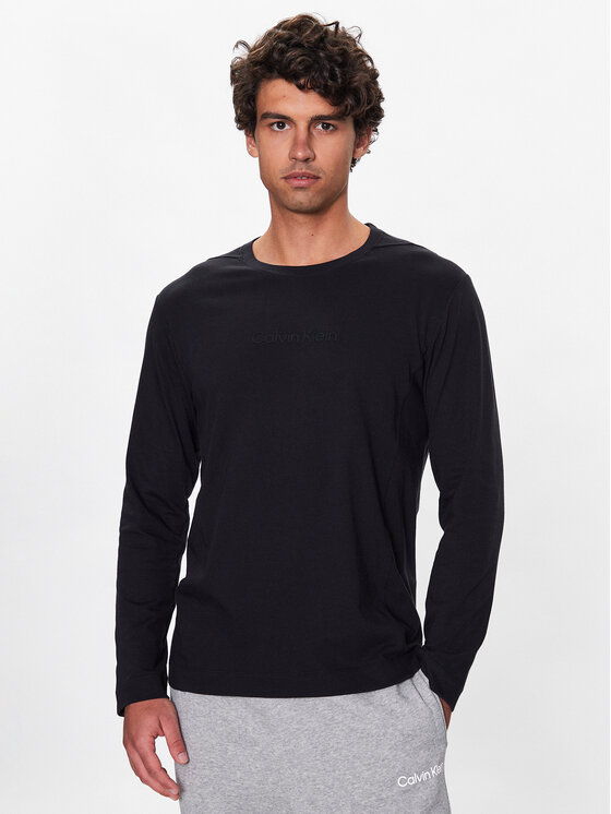 Calvin Klein Performance Majica z dolgimi rokavi 00GMS3K200 Črna Regular Fit