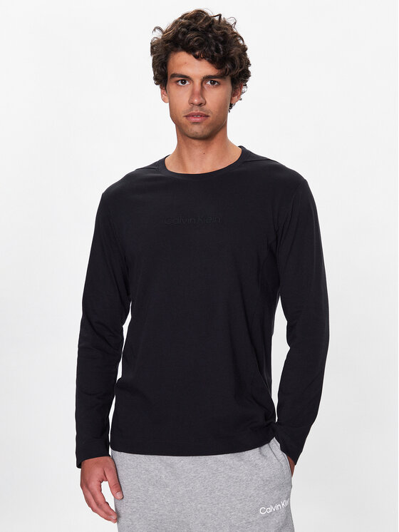 Calvin Klein Performance Marškinėliai ilgomis rankovėmis 00GMS3K200 Juoda Regular Fit