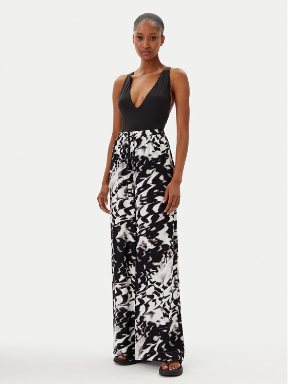 Calvin Klein Swimwear Calvin Klein Swimwear Palazzo nohavice KW0KW02823 Čierna Relaxed Fit