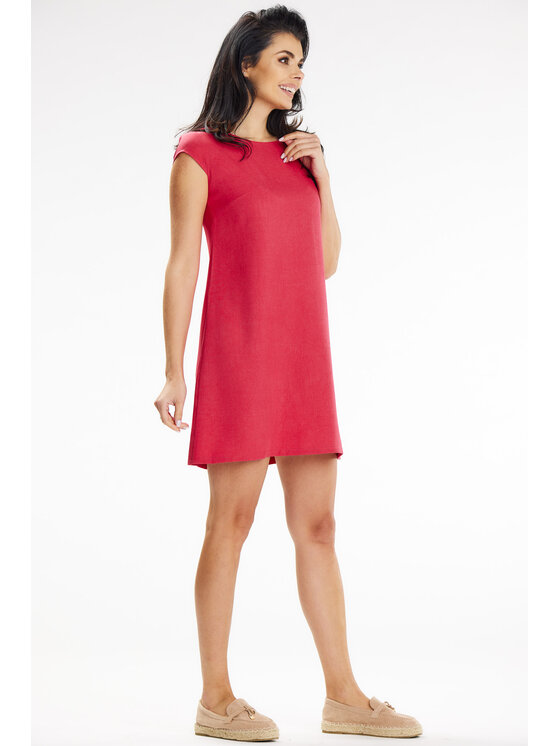 Awama Awama Sukienka letnia A647 Fioletowy Basic Fit