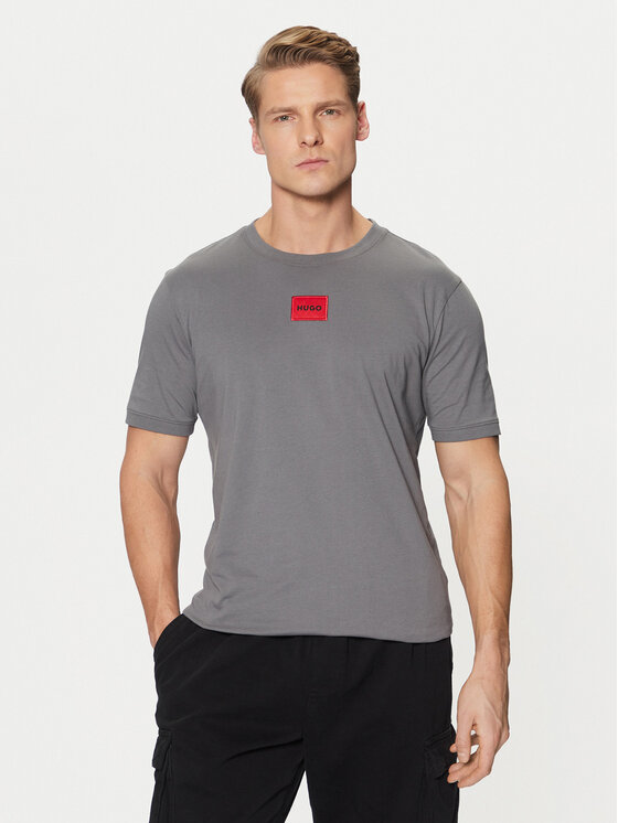 HUGO Tričko Diragolino212 50447978 Sivá Regular Fit