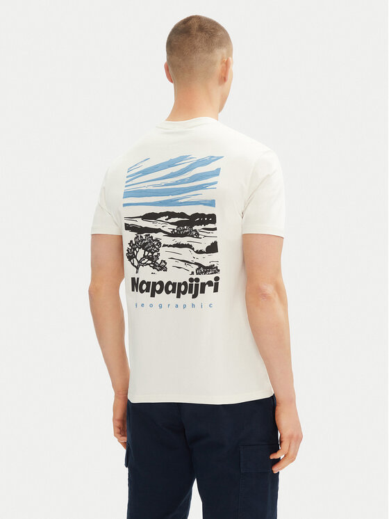 Napapijri Napapijri T-krekls S-Vignoni Back SS NP0A4ILXN1A1 Balts Regular Fit