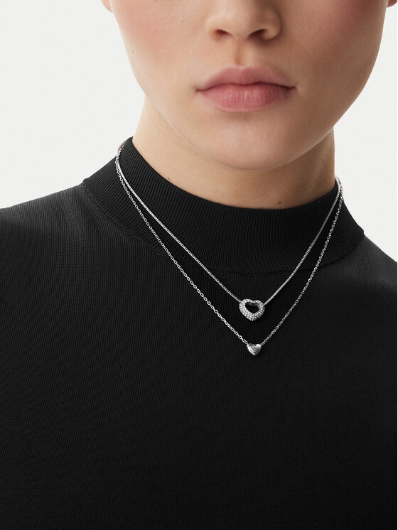 Guess Guess Naszyjnik JUBN05026JWRHT/U Srebrny
