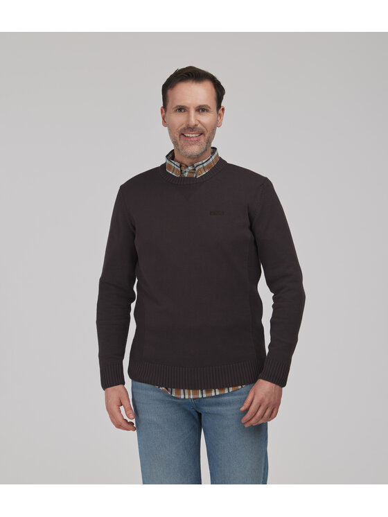 Lee Cooper Lee Cooper Sweter BILL Brązowy ciemny Regular Fit