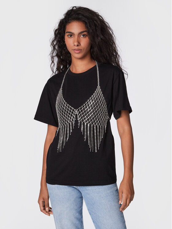 TWINSET Tricou 222AP2036 Negru Regular Fit 222AP2036 imagine noua